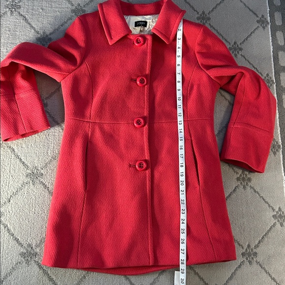 J. Crew Women's Classic Felicia Coral Wool Pique Pea Coat - Picture 5 of 9